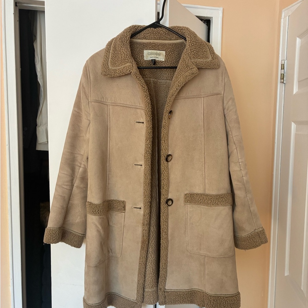 Cozy Tan Shearling Coat